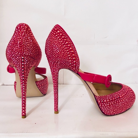 ❌SOLD❌Valentino MICROSTUD 120 Pink Strass Mary Jane Heel - Picture 3 of 8